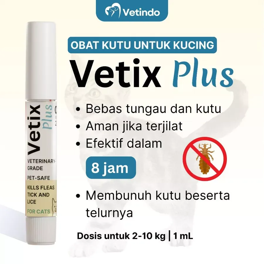 Vetix Plus - Obat Tetes Kutu dan Tungau Kucing | Solusi Serum Terbaik Kucing Bebas Parasit